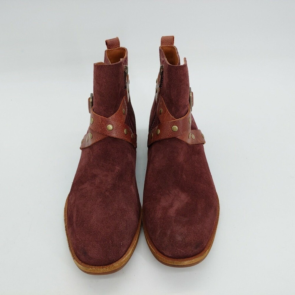 Korks Ease Shoes Womens Ankle Bootie Side Zip Block Heel Brown 6.5